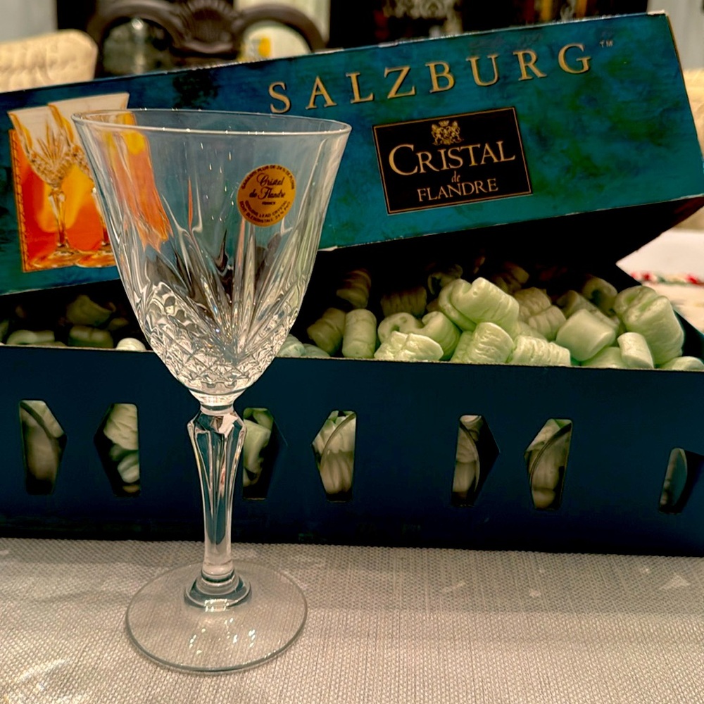 A set of 4 Salzburg Vintage Crystal Wine Glasses
